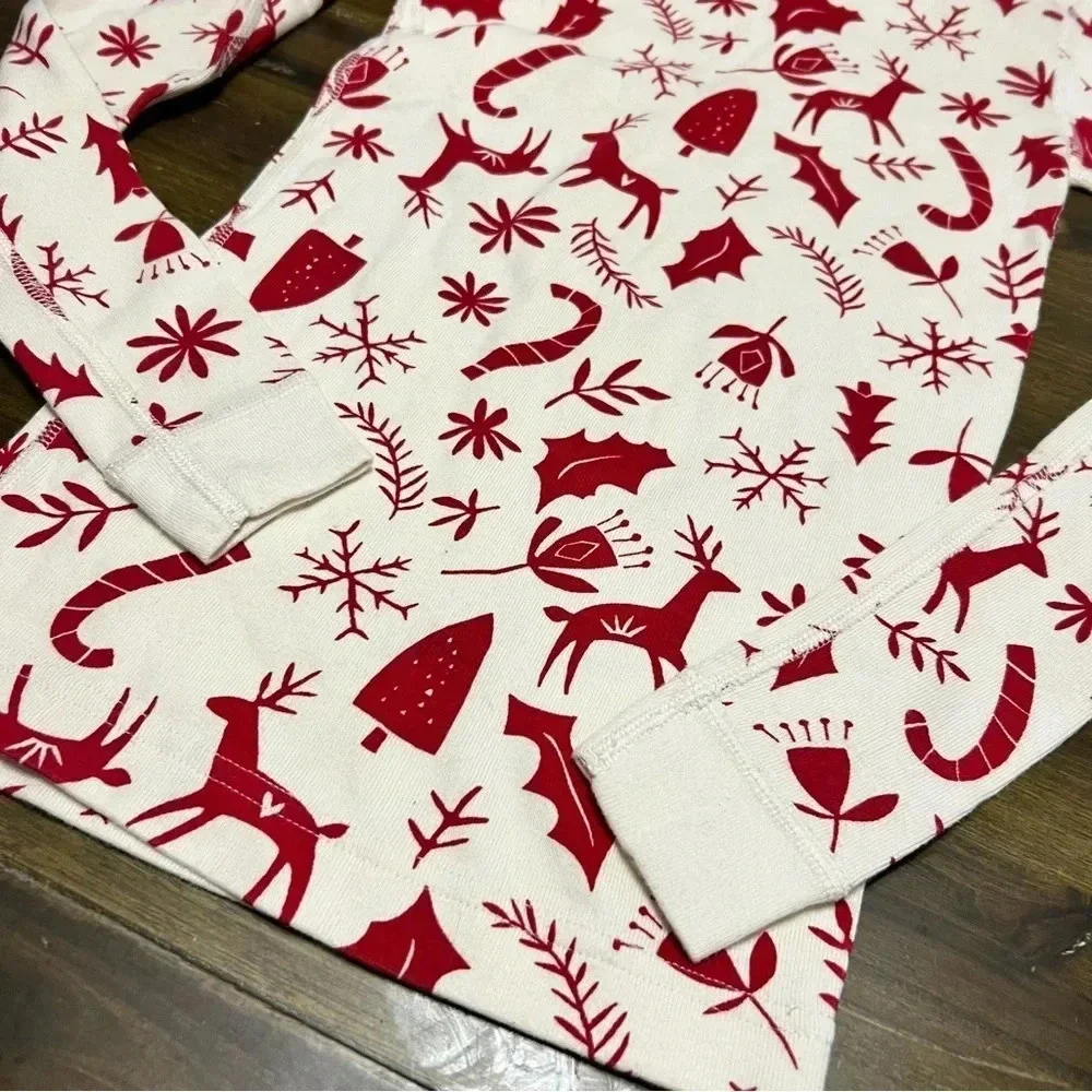Hanna Andersson Holiday Pajama Top Kids 10 Christmas Red Long Sleeve